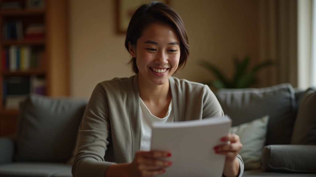 Person reviewing progress tracker with satisfaction and achievement feeling